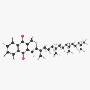 3D model vitamin k1 phytomenadione molecule