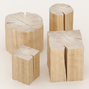 slab table stump 3D model