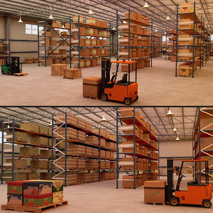 modular warehouse scenes 3D model