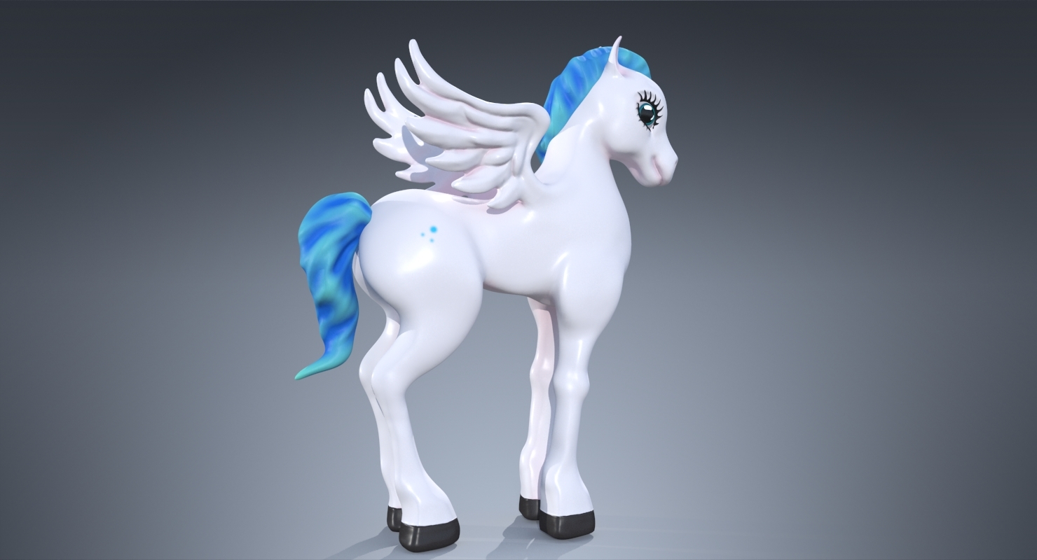 卡通飞马小马3d模型