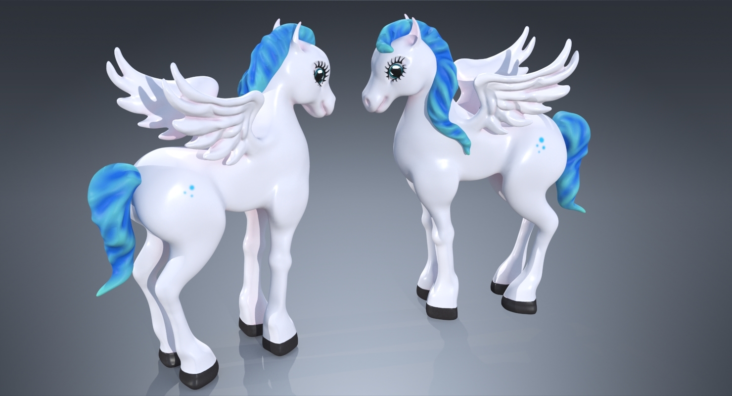 卡通飞马小马3d模型