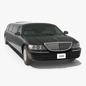 3D model limousine generic black car