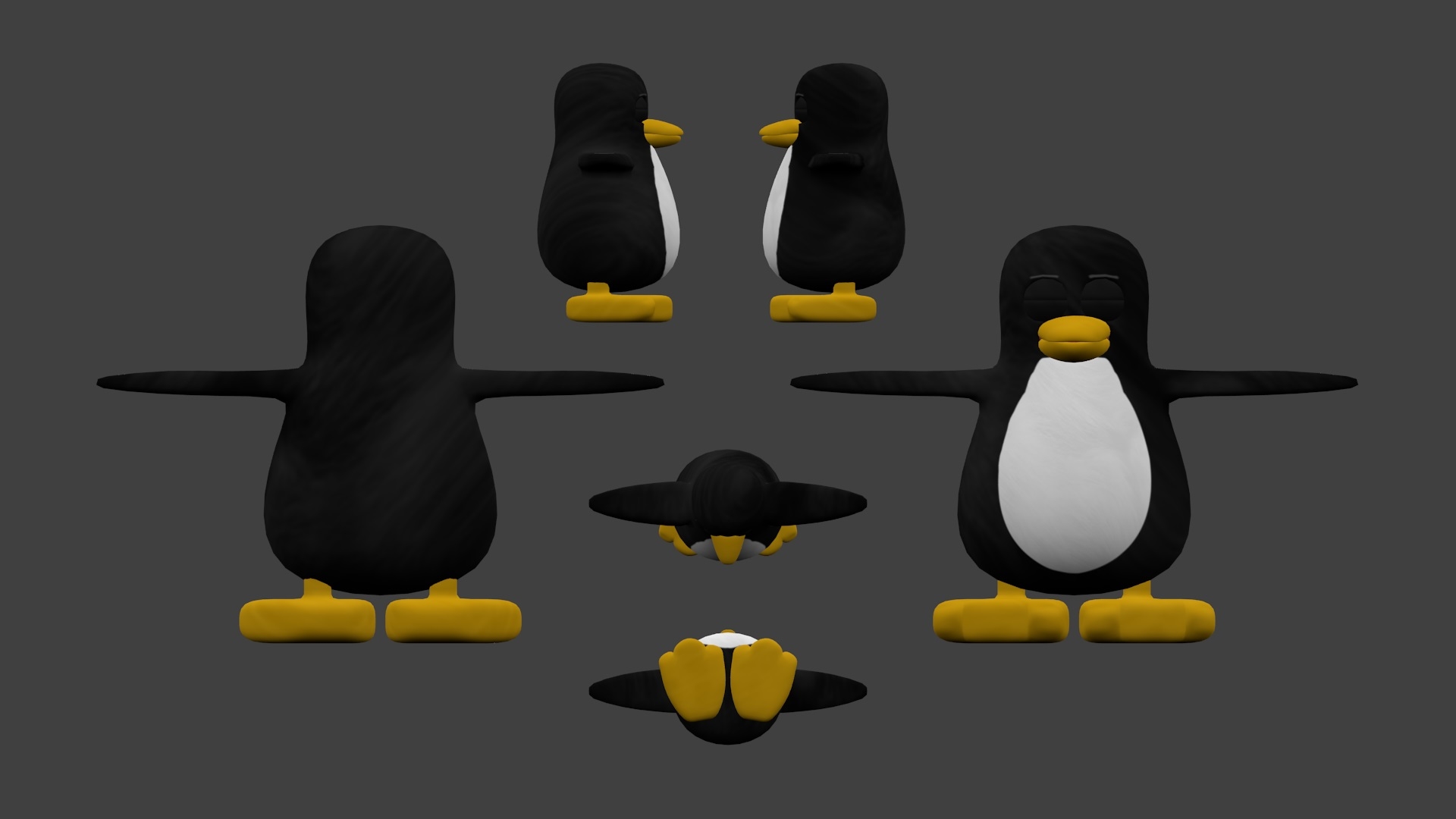 Free 3D linux penguin model TurboSquid 1422456