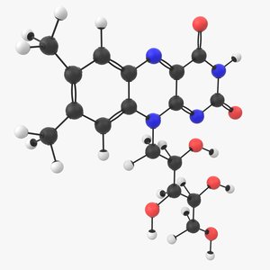 vitamin b2 riboflavin molecule 3D model