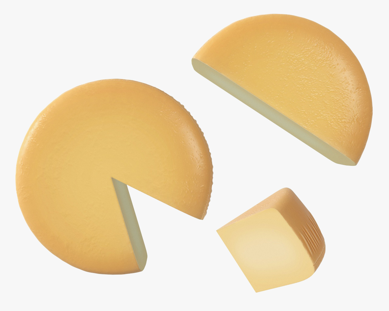 奶酪轮与一块奶酪3d模型