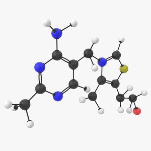 vitamin b1 thiamine molecule model