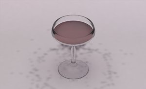 3D model cocktail glass martini