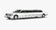 3D model white limousine generic simple