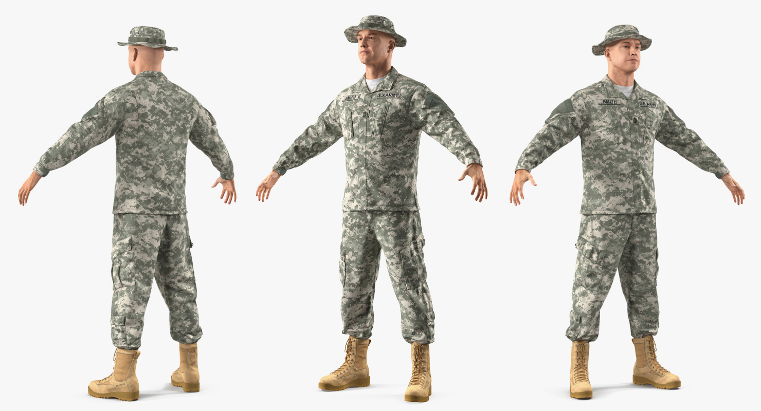 3D army soldier camo t-pose - TurboSquid 1422840