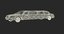 3D model white limousine generic simple
