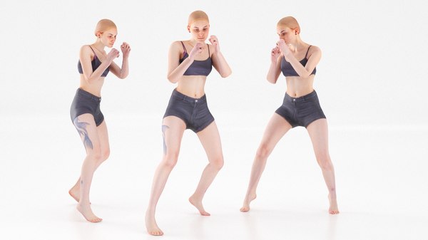 photogrammetry rigged young woman 3D model