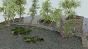 3D scene river