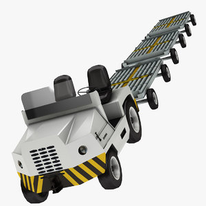 3D airport baggage truck 2