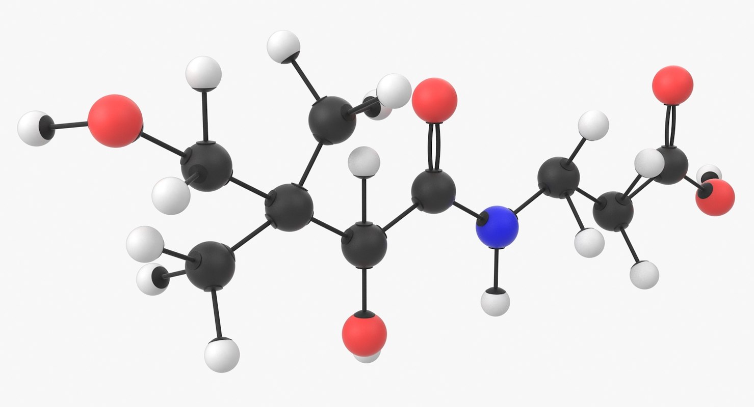3D vitamin b5 molecule TurboSquid 1423028