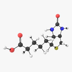 3D model vitamin b7 molecule