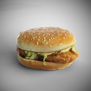 scanned mcchicken burger 3D
