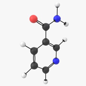 3D vitamin b3 niacinamide molecule