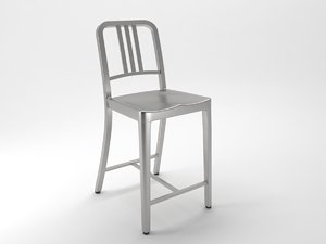 stool navy 3D model