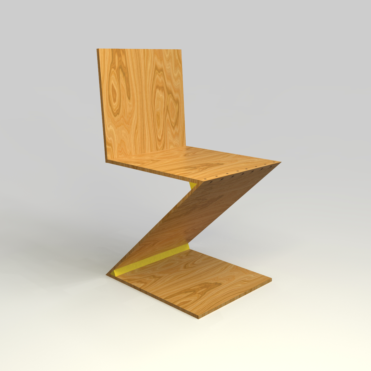 Zigzag Chair Gerrit Rietveld 3d Turbosquid 1423395