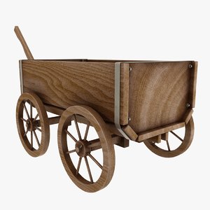 3D wooden cart