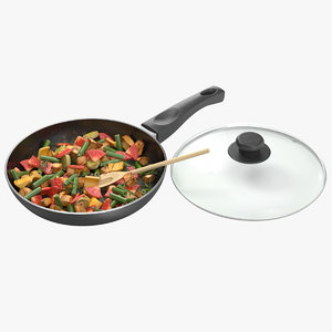 3D realistic vegetables pan