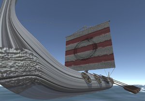 viking long ship 3D model