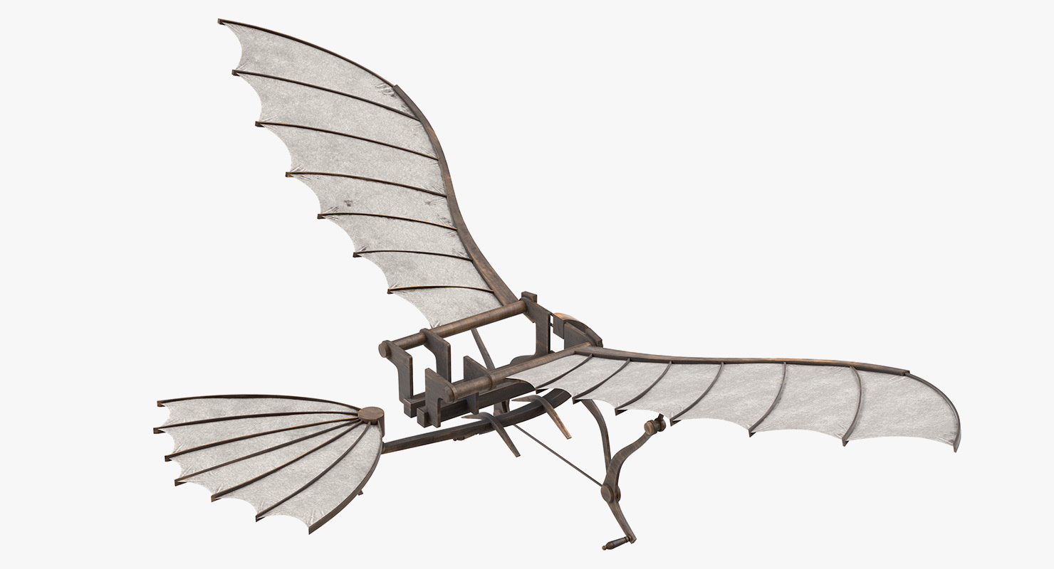 modelo 3d Planeador Leonardo da Vinci