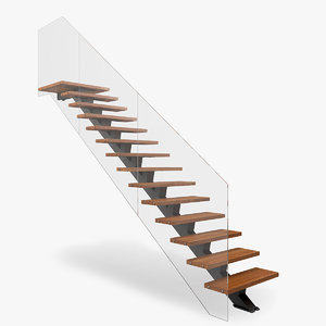 3D modern floating stair model