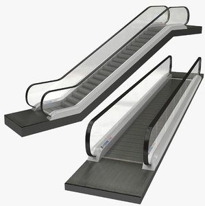 3D moving walkway escalator model