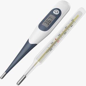 real thermometers digital mercury 3D