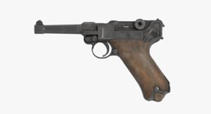 3D model german pistol luger p08