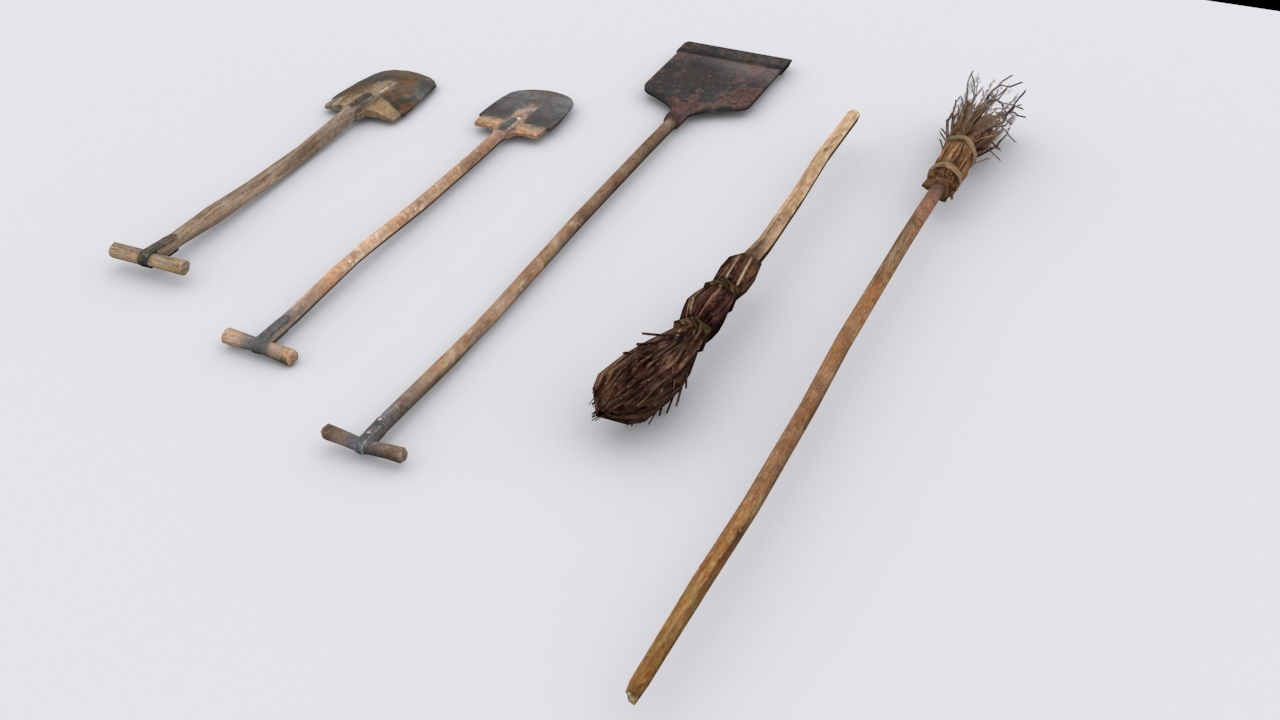 51 medieval village hand tools model TurboSquid 1424093