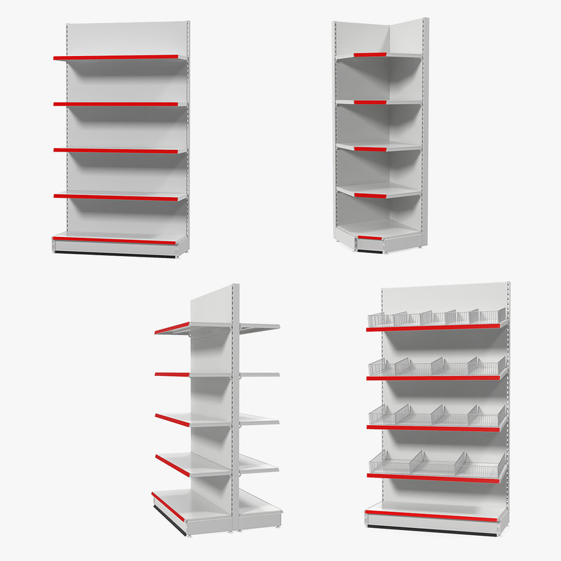 Supermarket racks 3D model - TurboSquid 1424100