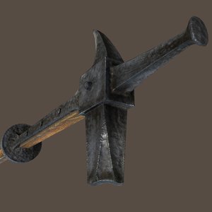 3D medieval pole weapons spear