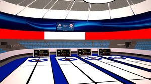 curling interior arena 3D model
