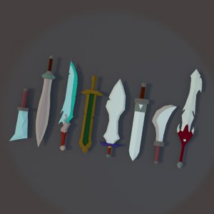 3D model fantasy sword pack