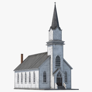 3D old wooden church