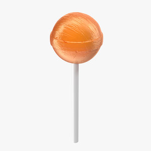 3D lollipop orange