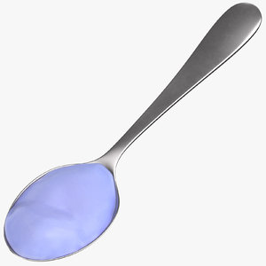 metal spoon cream purple 3D model