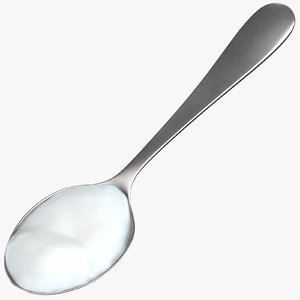 metal spoon cream white 3D model