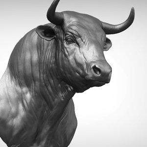 3D bull head model