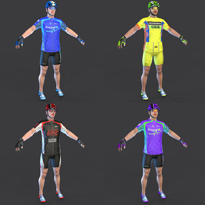 cyclist clothing shoes 3D model