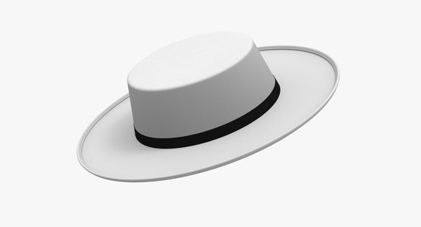 White boater hat 3D model - TurboSquid 