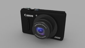 3D canon powershot s100 modeled model