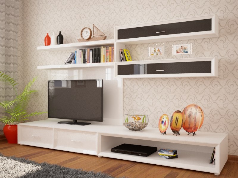 Closet Tv Stand Pillow Furniture 3d Model Turbosquid