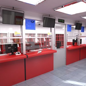 post office interior 3D model