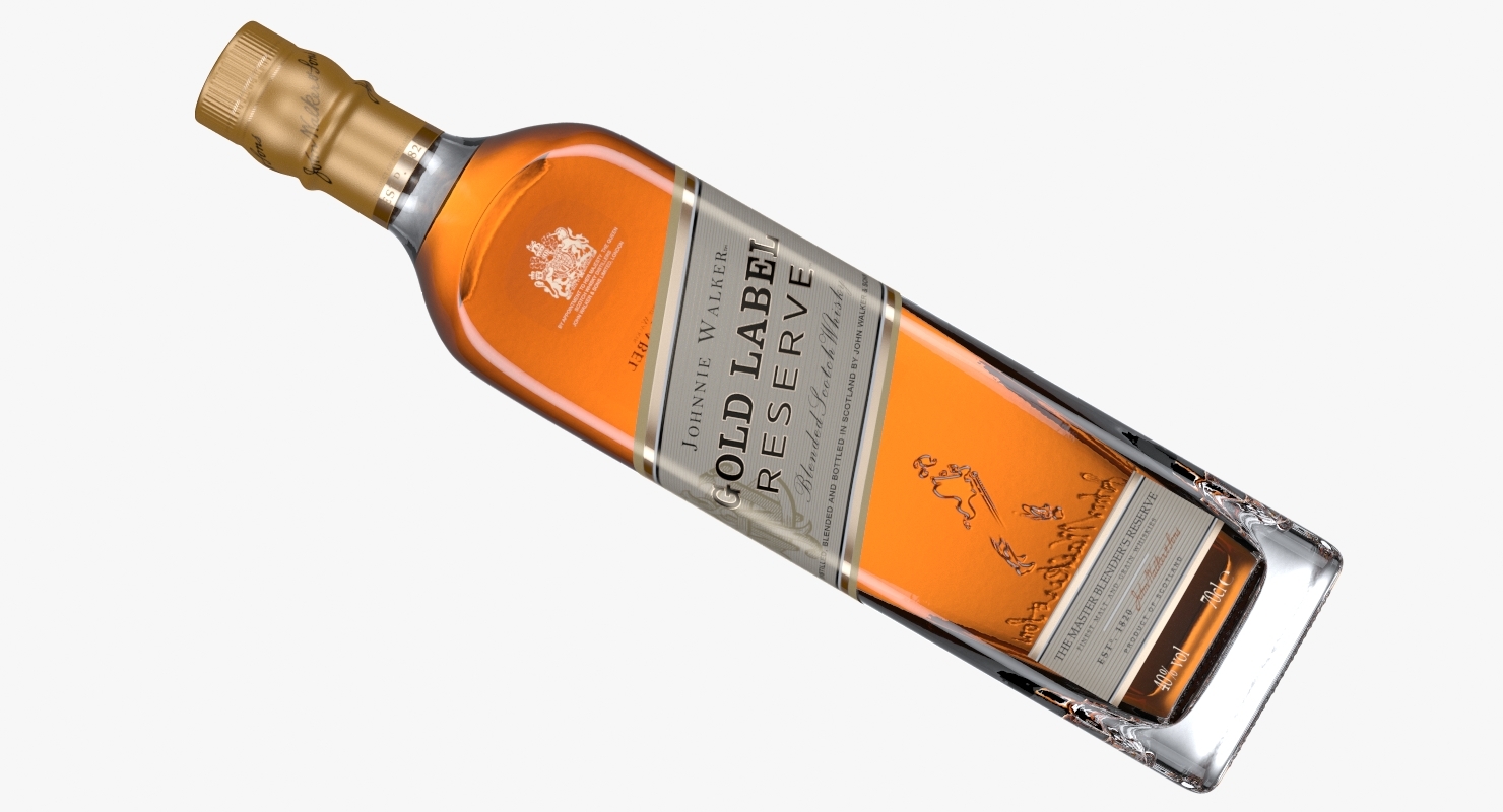 3d johnnie walker gold label bottle model