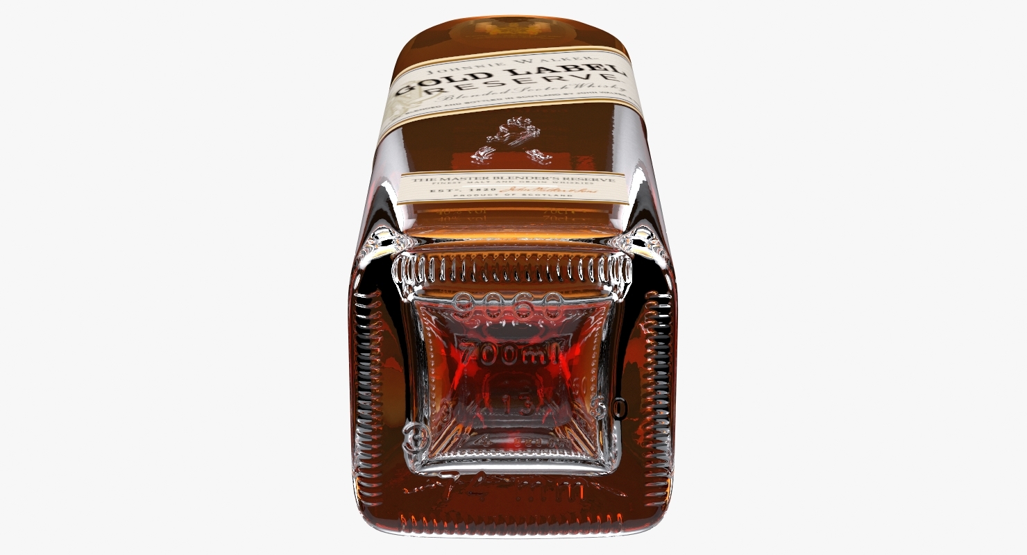 3d johnnie walker gold label bottle model