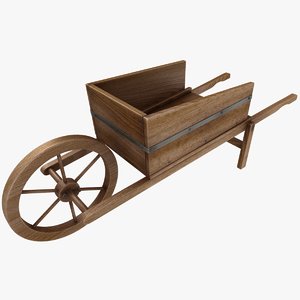 wooden wheelbarrow model