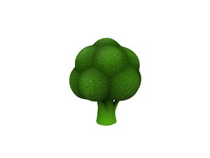 3D broccoli cartoon model